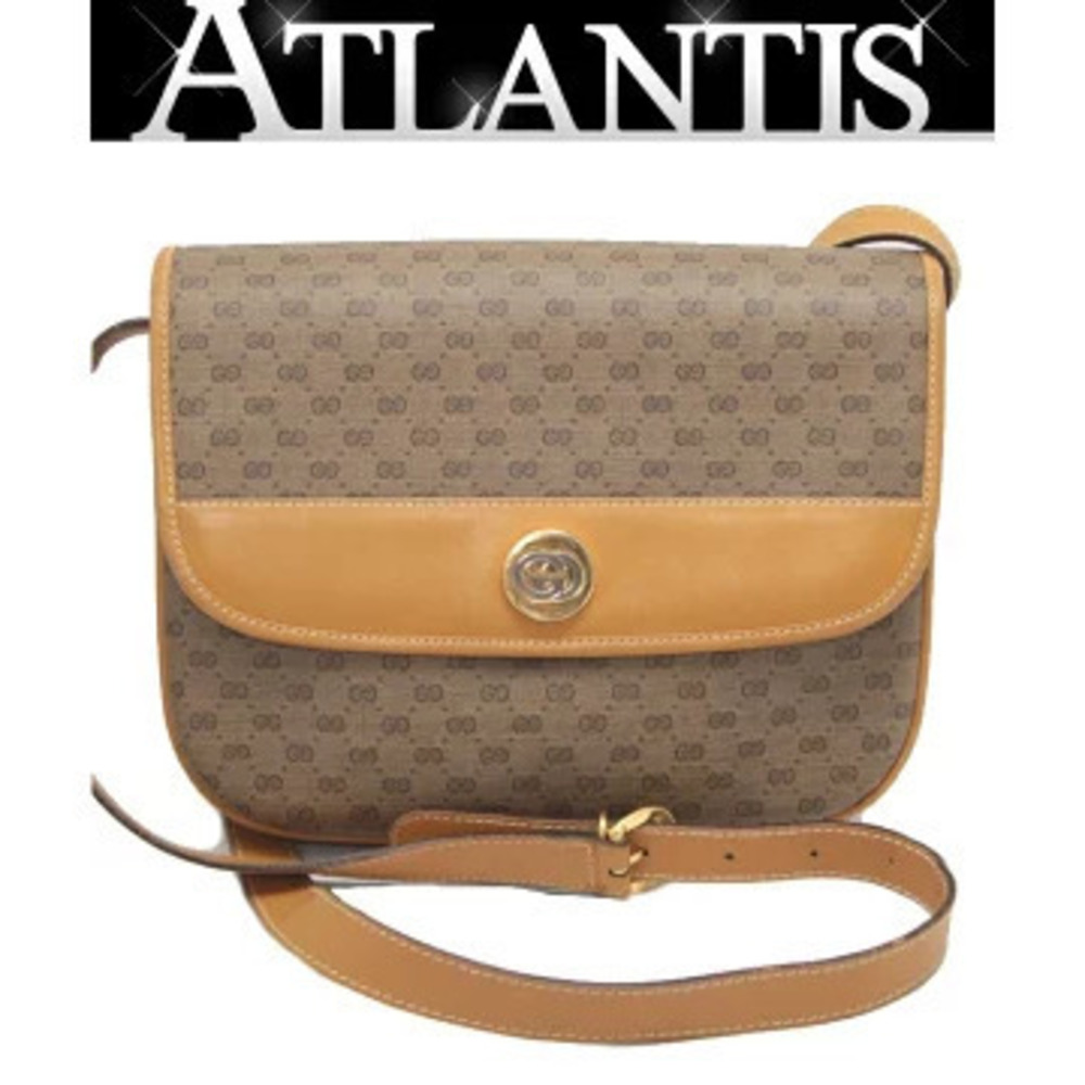 Gucci GG Shoulder Bag Beige Leather